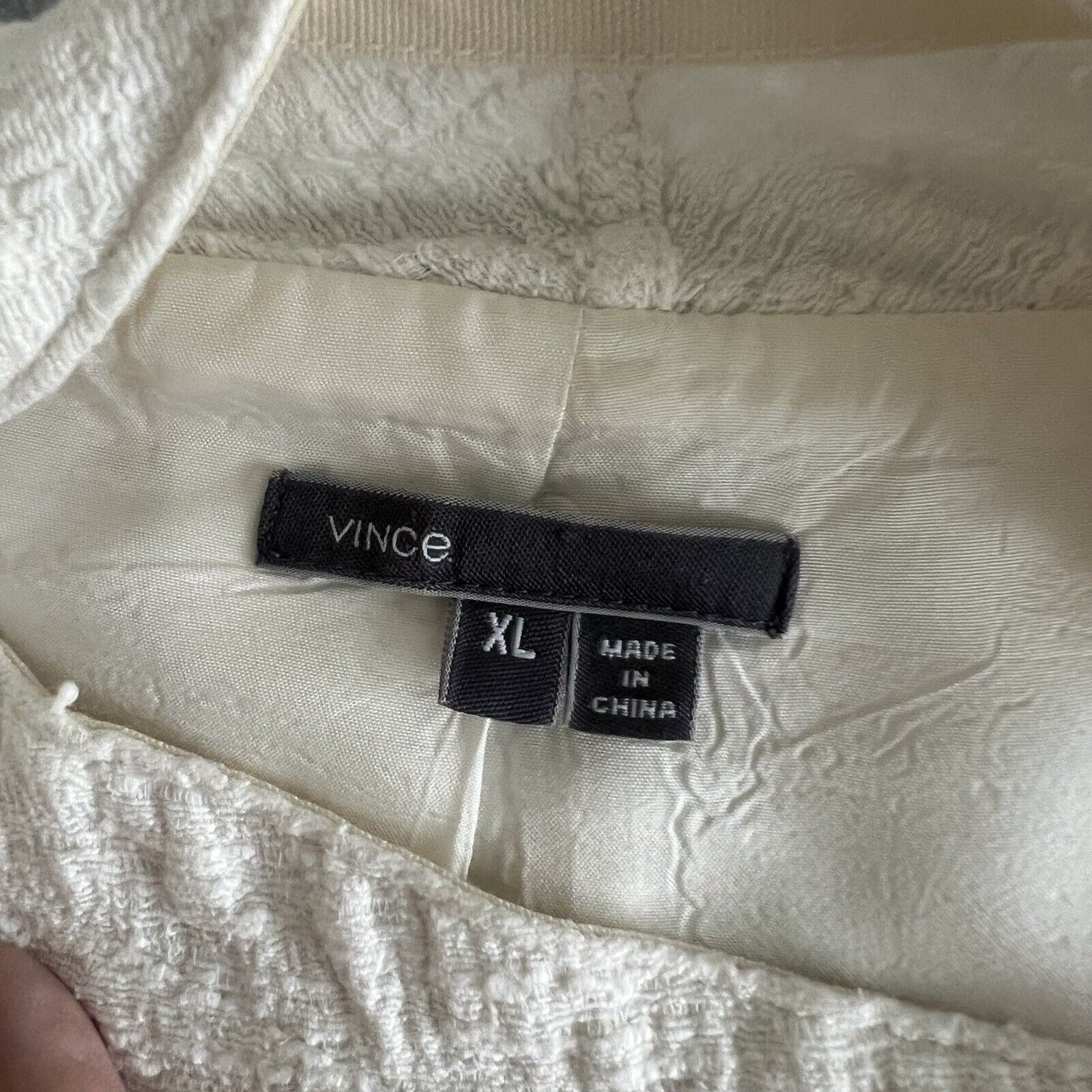 Vince Cotton Women’s White Ivory Cotton Short Zip… - image 2