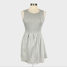 Monteau Womens Gray Knit Sleeveless Dress Flared Pleated A Line size Small