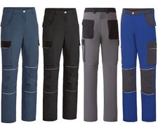 Mens Cargo Work Trousers Stretchy Combat Elasticated Waist Tactical Summer Pants