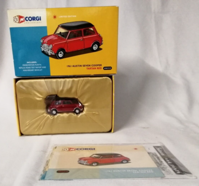 CORGI AN02528 1961 Austin Seven Mini Cooper TARTAN RED Limited