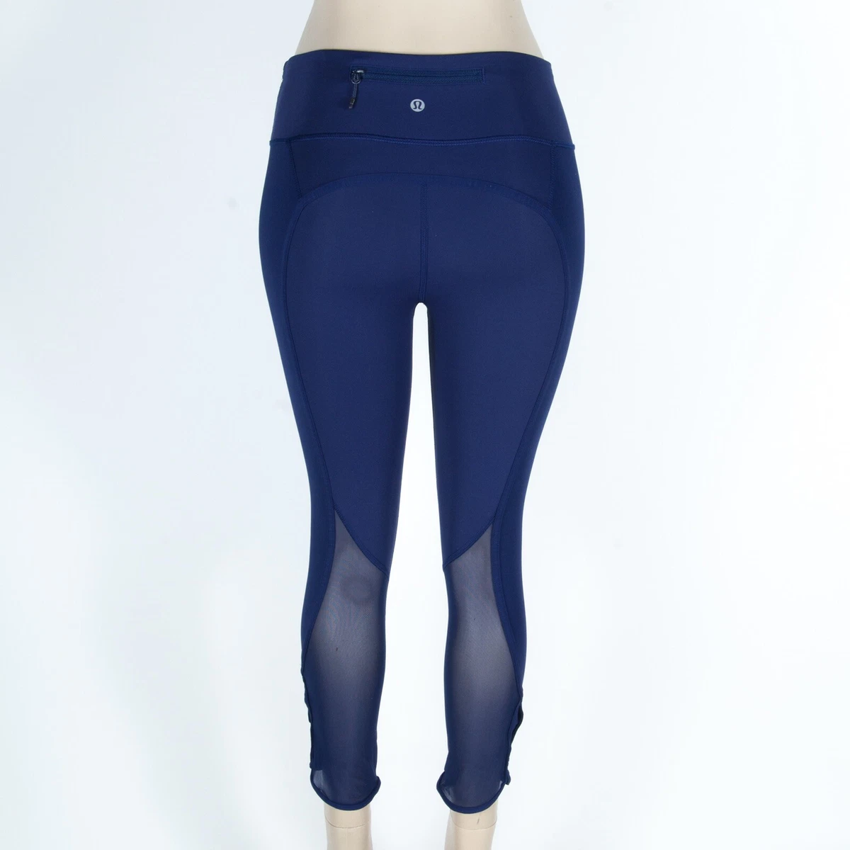 Lululemon Leggings Mesh Calves w Cutouts 3 Pockets Blue 4