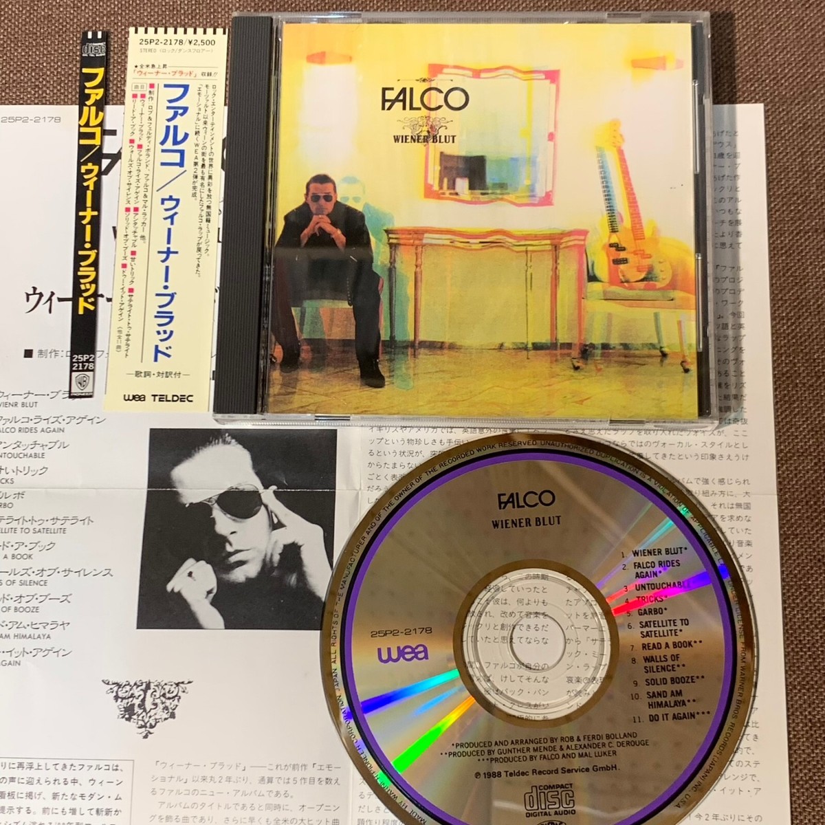 FALCO ウィーナー・ブラッド 8cm CD FALCO Wiener Blut JAPAN CD 25P2-2178 1M TO w/ INSERT + OBI (parts