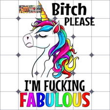Sublimation Print Unicorn Fabulous Ready to Press Heat Transfer