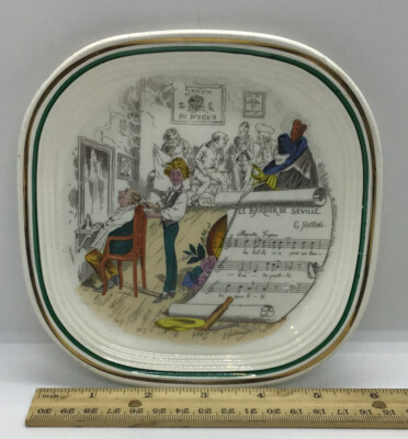 LE BARBIER DE SEVILLE G. ROSSINI SAVON NEGUS PV French Opera 5 3/4'' Square Plate
