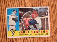 1960 Topps #180 Harry Maleta Simpson Firmada Medias Blancas Certificado de Autenticidad JSA