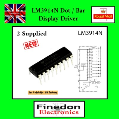 2 x LM3914N DOT/BAR LED-Anzeigetreiber TREIBER IC Menge 2 UK Verkäufer