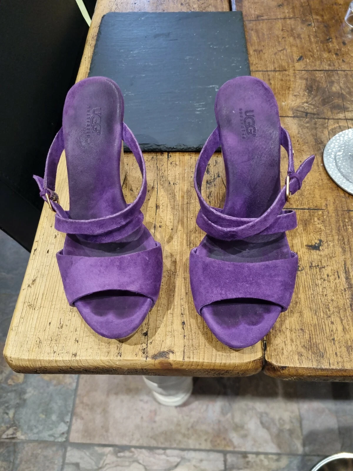 Sandali con zeppa viola Ugg Jullita UK taglia 3 5 usati
