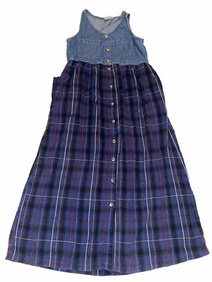 Maxi Dress Plaid And Denim Maxi Skirt Hot Selling Multicolor Plaid