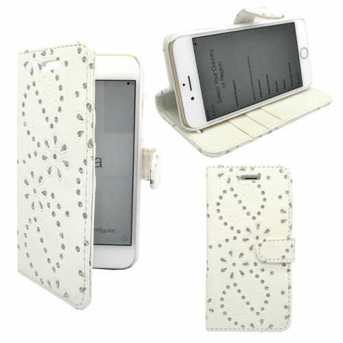 Leather Sparkly Glitter Bling Diamond Flip or Wallet Case Cover Pouch all Models - Picture 15 of 151