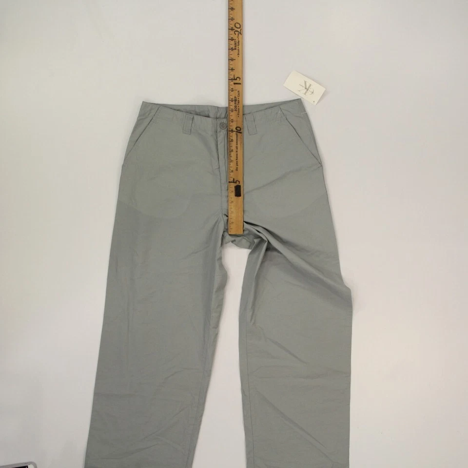 Pantalones chinos Calvin Klein de algodón/nylon de pierna ancha para mujer 10 grises años 90 Y2K de colección HK NOS Foto 3 de 4