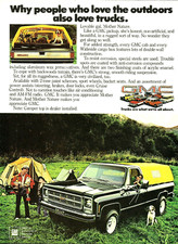 1979 GMC Sierra Black Yellow Camper Top Truck vintage Print AD