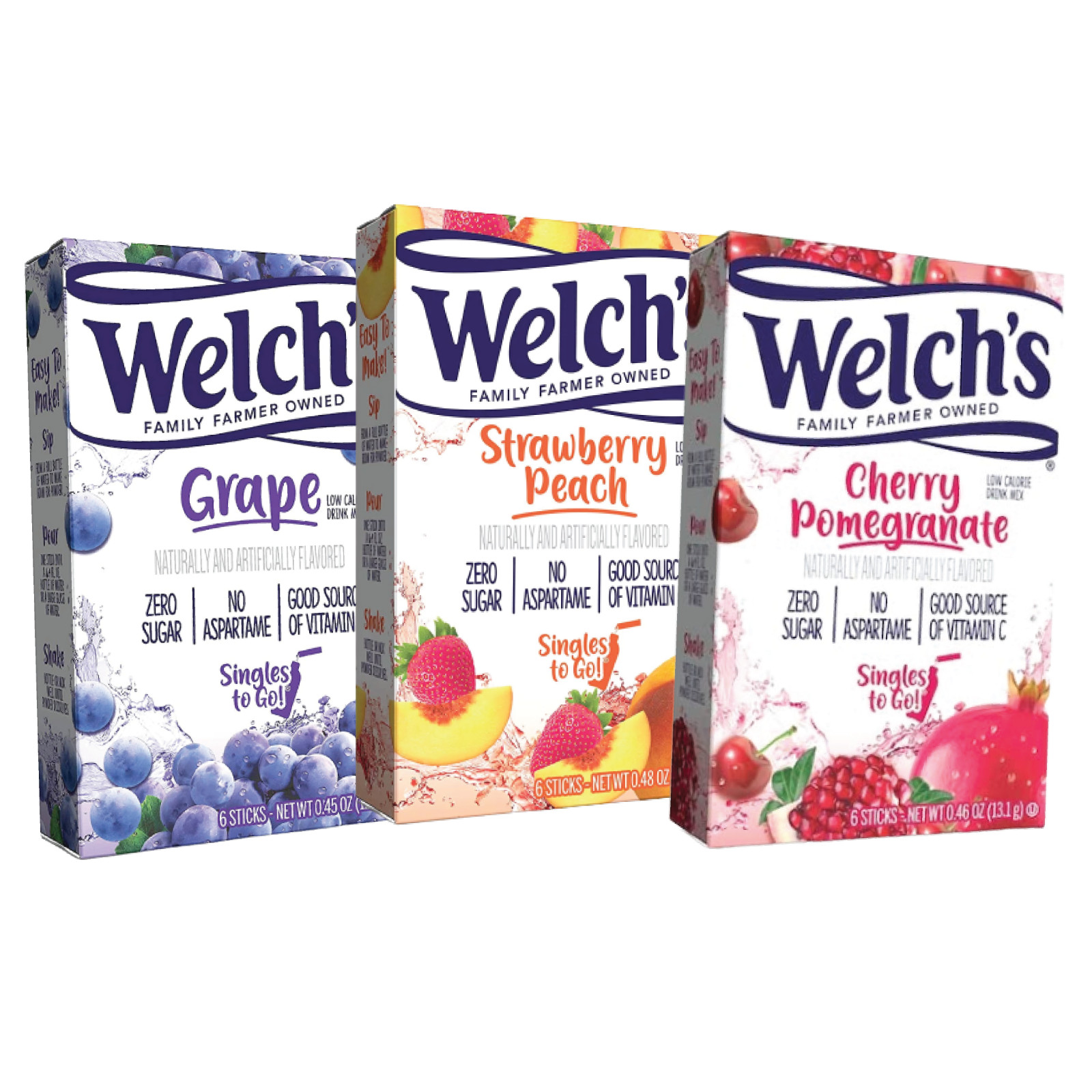 Welchs Singles To Go - Смесь разнообразных напитков | по 6 синглов в каждой | Смешивайте и сочетайте вкусы