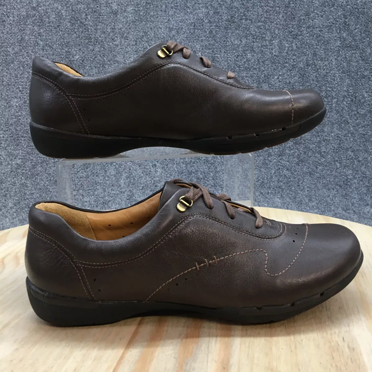 Clarks Shoes Womens 9 M Un Halsie Oxford Brown Leather | eBay