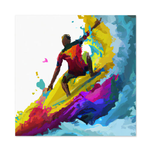 Surfer Cutback In Motion Abstract Huge Wall Art Square Print Picture - Afbeelding 1 van 5