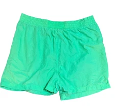 Vintage 90s Streetwear Energie Neon Green Nylon Shorts 100% Nylon