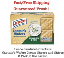Lance Sandwich Crackers, Captain's Wafers Cream Cheese and Chives, 6 Pack, 5.5oz