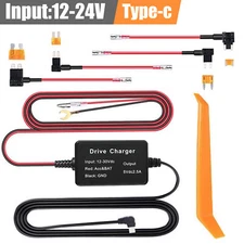 Car Dash Cam Hardwire Kit For Fuse 12-24V to 5V/2A Type C Port Hard Wire Cable