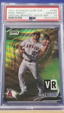 Mike Trout - 2021 Stadium Club Chrome Virtual Reality Wave Refractor  PSA 10