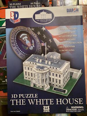 Daron 64 Piece 11'' 3D Puzzle Model Kit - The White House