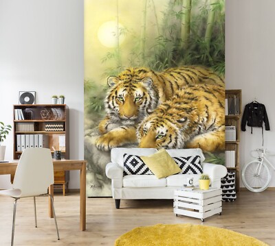 3D Bambuswald Tiger C606 Tapete Wandbild Fototapete Kayomi Harai Amy