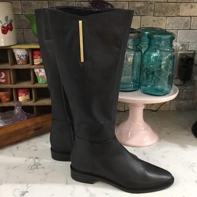 calvin klein francine leather tall boots