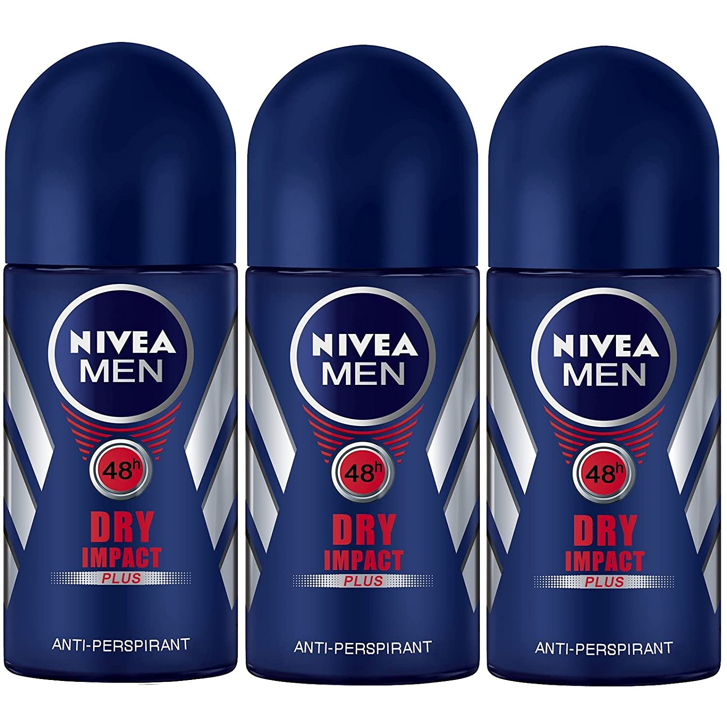 Nivea Men Dry Impact Antiperspirant Roll-On 50ml 3-Pack-image