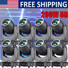 8X 200W LED Moving Head Lights RGBW Gobo 8Prism 5R Beam Stage Lighting Disco DMX