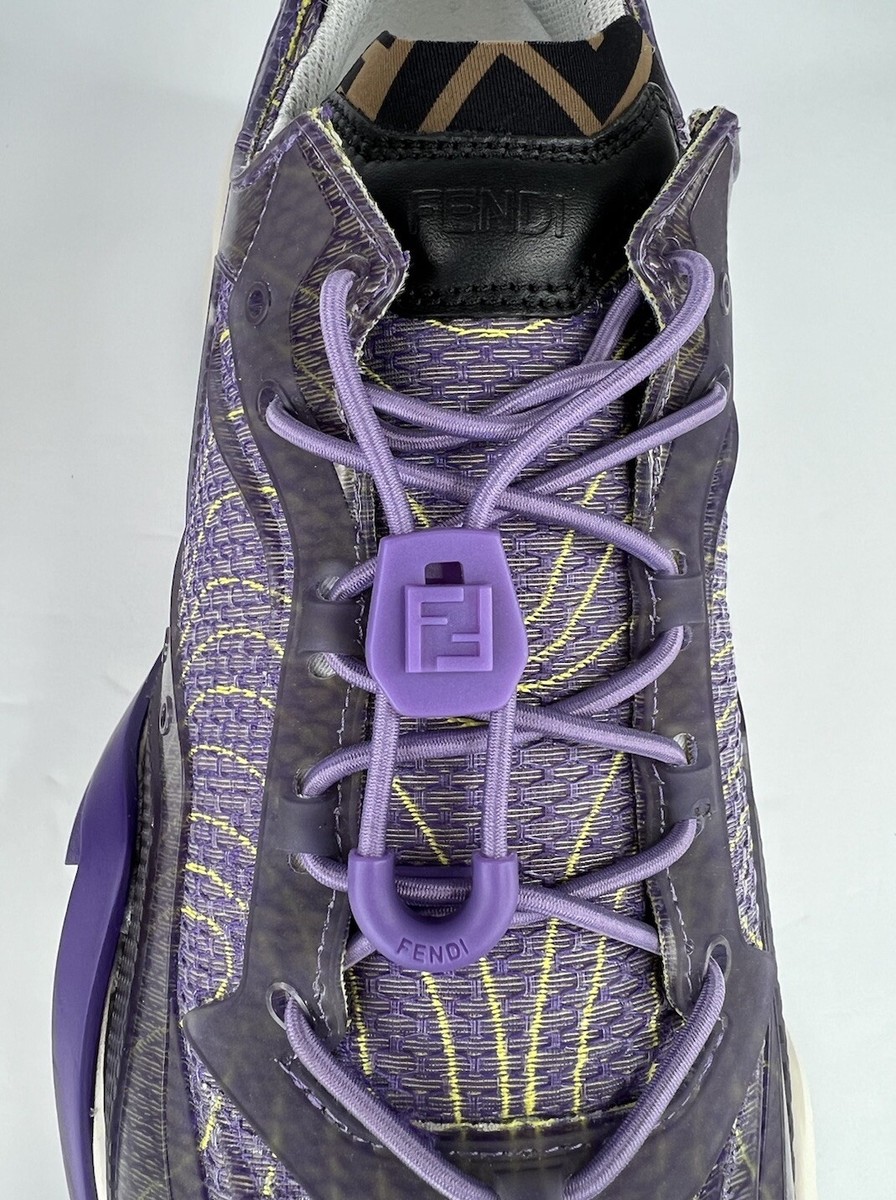 FENDI Flow FF Nylon Transparent Mix Media Logo Sneakers UK