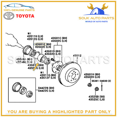 90369-38003 Genuine Toyota BEARING (FOR FRONT AXLE HUB), RH/LH 