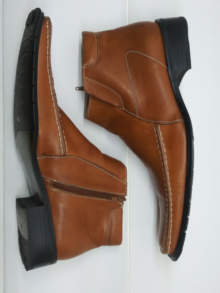 Donato Marrone Brown Leather Dress Ankle Square Toe Shoes  display picture 1