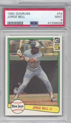 1982 DONRUSS #54 JORGE BELL ROOKIE CARD RC BLUE JAYS PSA 9 MINT | eBay
