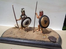 Stadden, Greek hoplite Warriors diorama, well painted lead 54mm, TD