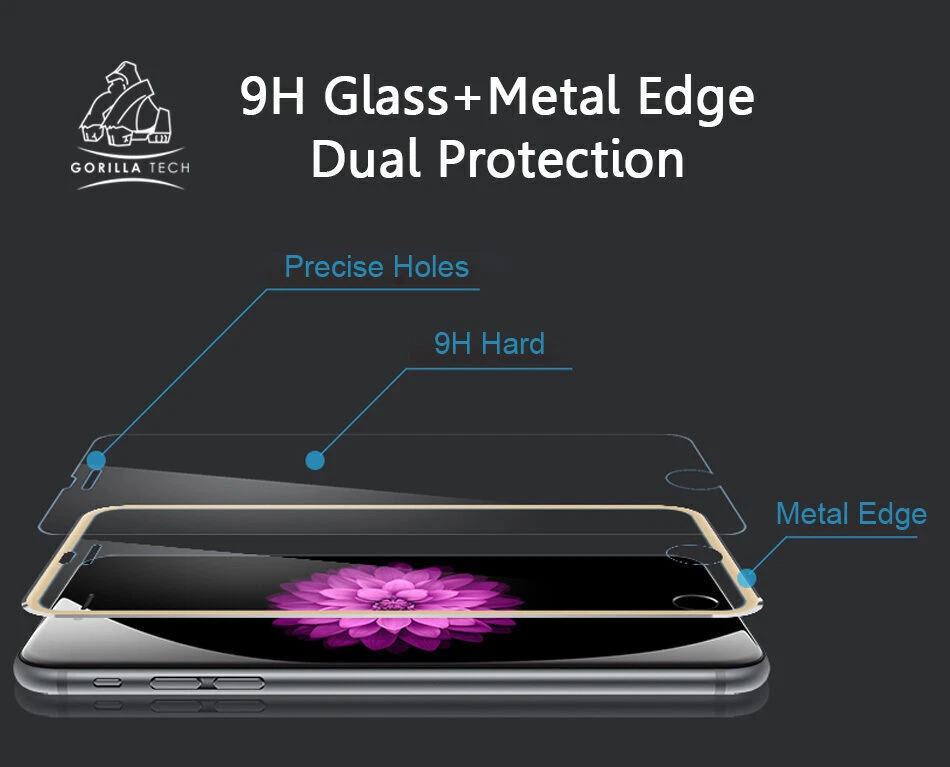 Gorilla Tempered Glass Full Screen Protector for iPhone 11 Pro Max 10 8 7 Plus 6 - Image 4 of 4