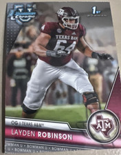 2023 Bowman Chrome #125 Layden Robinson Texas A&M Aggies RC Football Card SEC