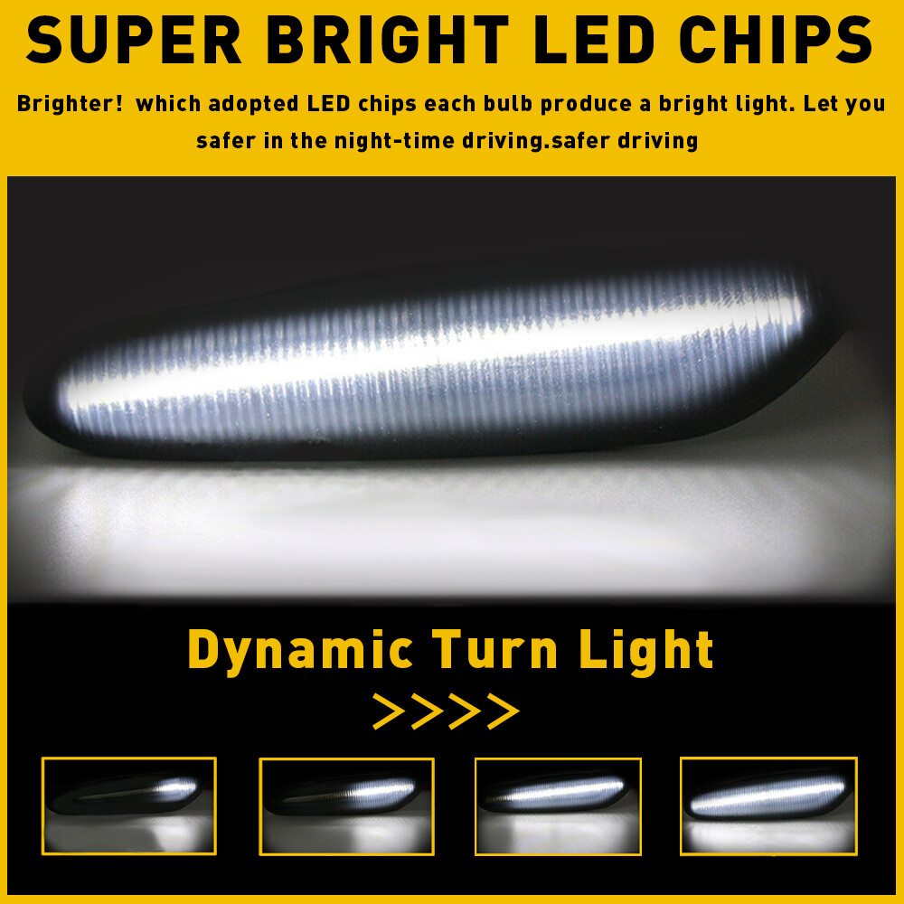 エナジーマーカー　E-61 White LED Sequential Side Marker Lights For BMW E60 E61 E82