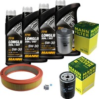 Mann Inspektionspaket 4L Mannol Longlife 504/507 5W-30 FüR Audi 80 2.0