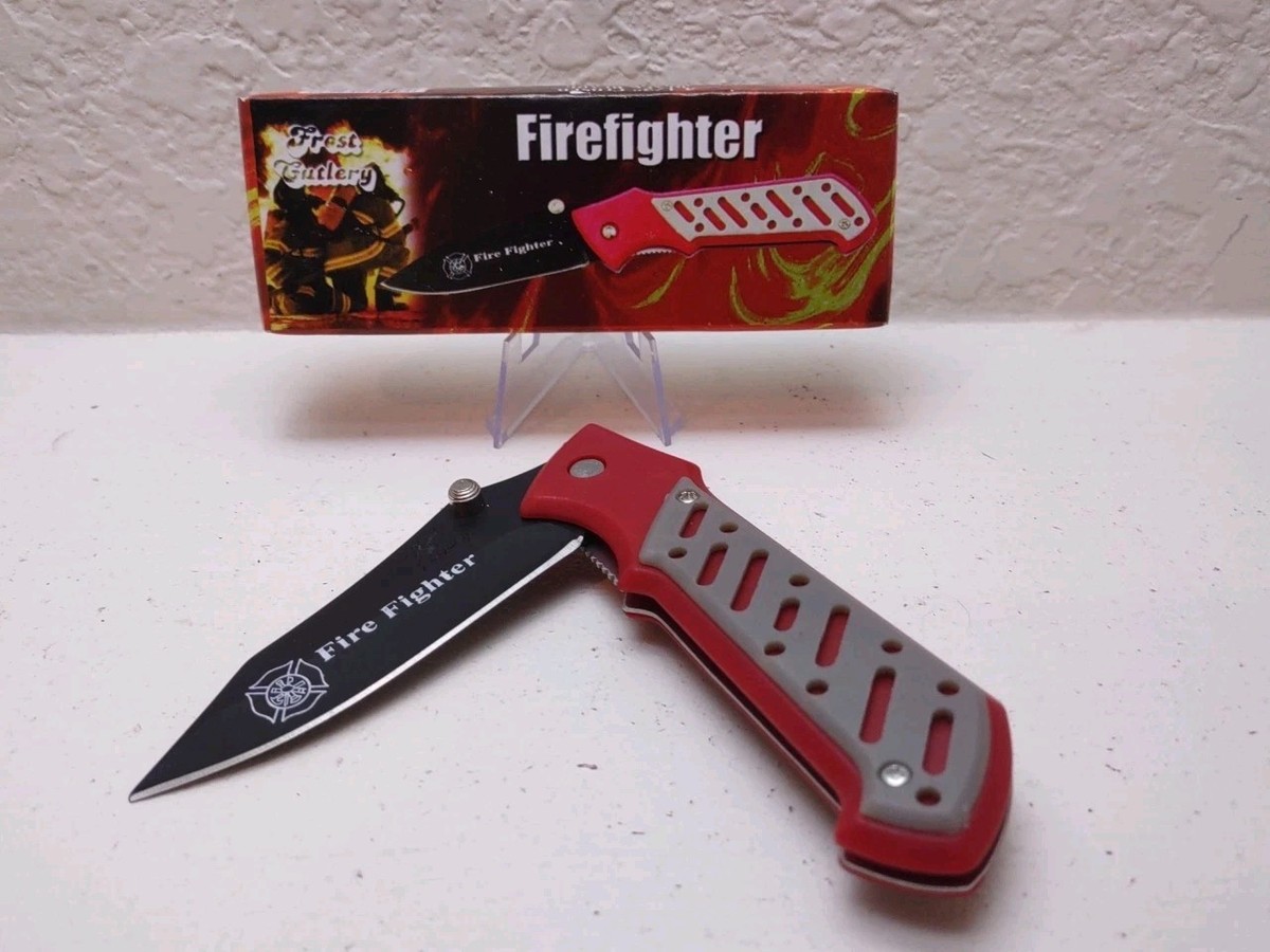 Frost Cutlery Firefighter Pocket Knife #15-484FF (New) | eBay