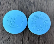 2 FIORICET Blue Tablets Pill Box Container Plastic Screw Top Pharmaceutical