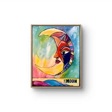 Original acrylic painting - Moon Tarot - 11"x14" Signed on Paper Wall Art