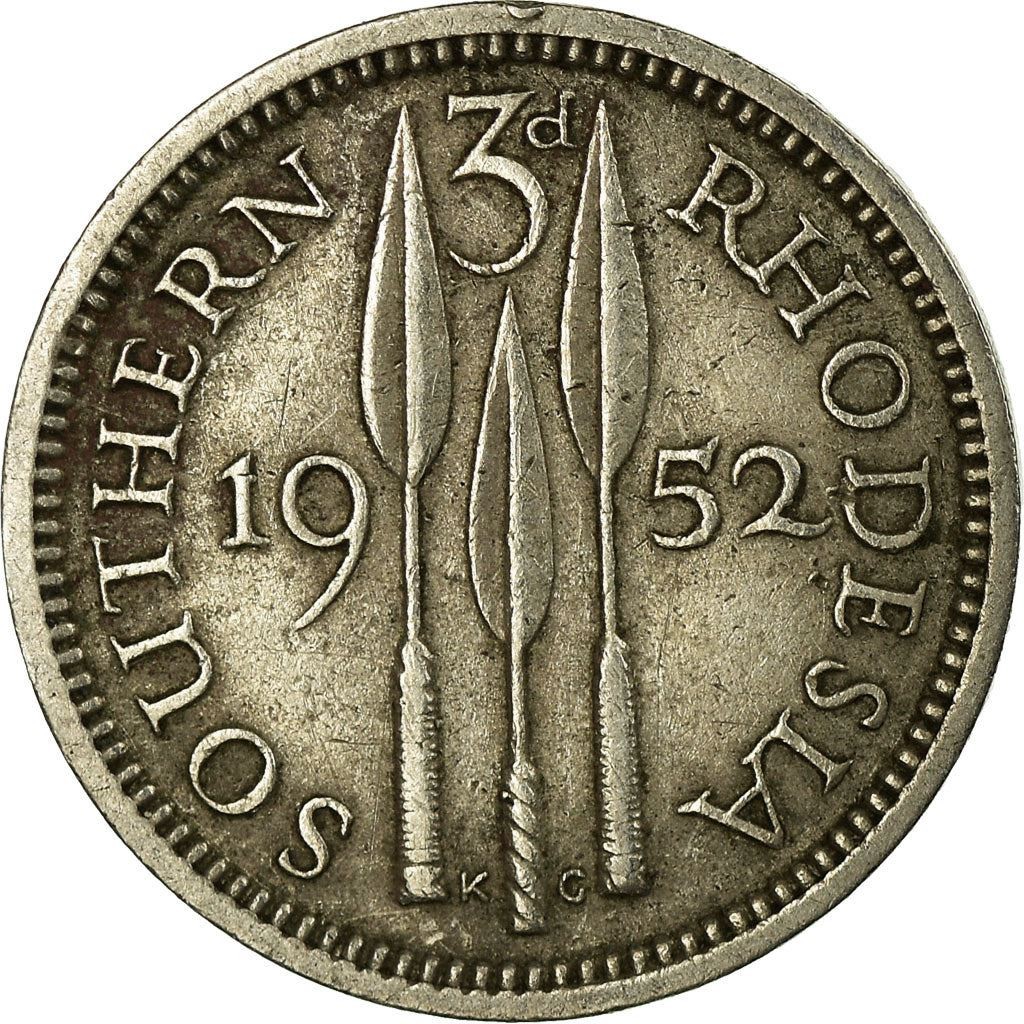 Southern Rhodesia | 3 Pence Coin | George VI | Spearheads | Km:20