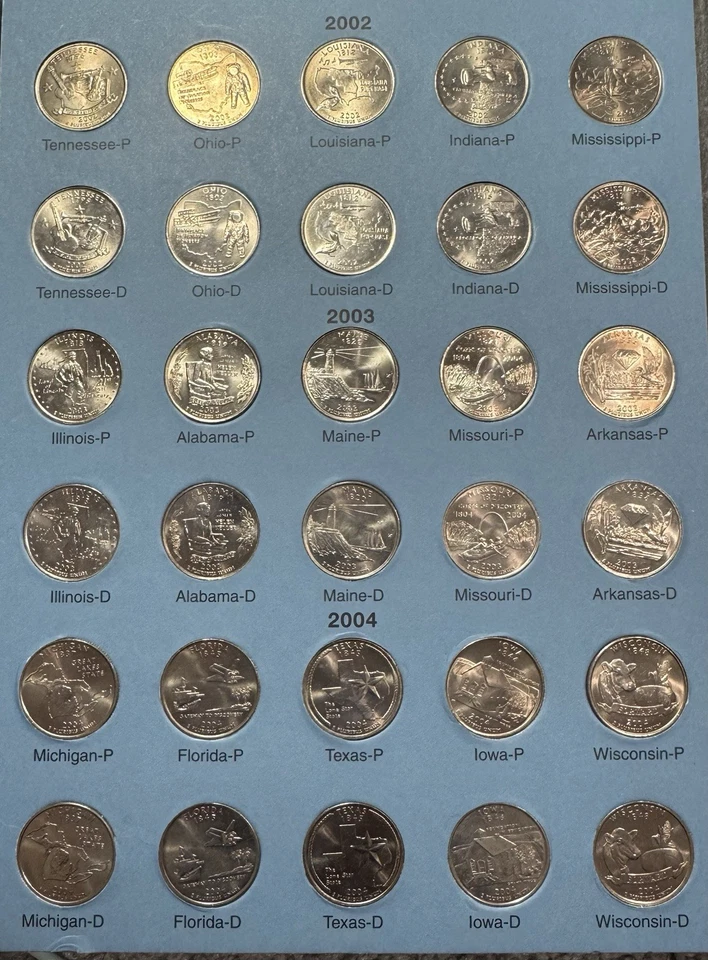 FIFTY STATE COMMEMORATIVE QUARTERS 1999-2008 DELUXE EDITION COMPLETE - Image 3 of 4