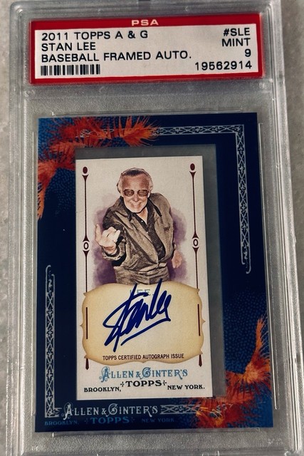 2011 Topps Allen & Ginter Stan Lee Autograph RARE Mini AGA-SLE PSA 9 MINT MARVEL