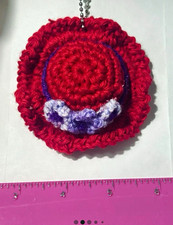Handmade Crochet Hat Novelty Key Chain Yarn S...