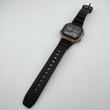 Casio AE-1200WH World Time Digital Watch Gold/Black Resin Strap WR100M Retro