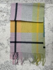 M&S Autograph 100% Pure Cashmere Scarf Pink Grey Green Yellow Soft