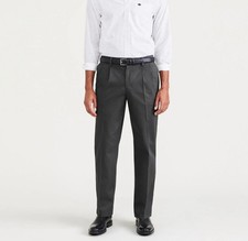 Dockers Men's Signature Iron Free Khaki Stain Defender Classic Fit Pleated Pants