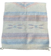 Vtg Wool Southwestern Saddle Blanket 58"x27 Classic Western Training Pastel D