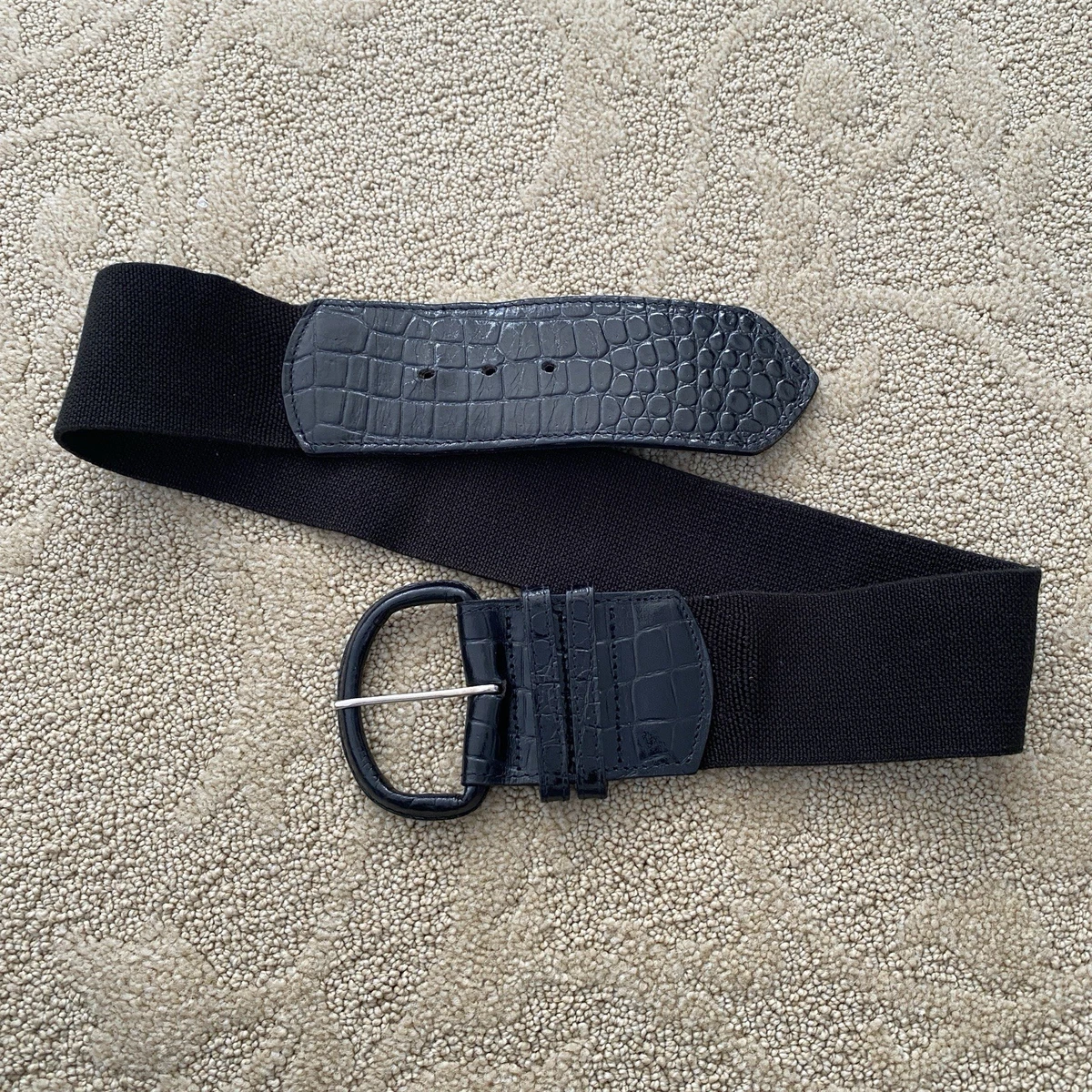 TALBOTS Womans Leather Wide Belt Size S Black 231061510_7349.jpg main image 4