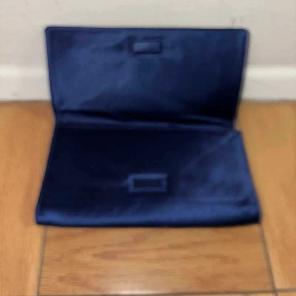 Bolso sin asas de noche azul real estilo vintage pedrería adorno Talbots Foto 4 de 4