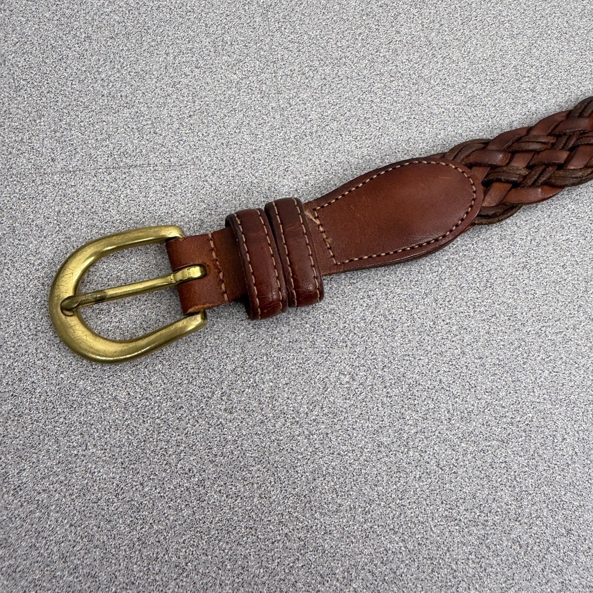 Coach 3850 British Tan Leather Belt Mens 40 Brass Buckle 